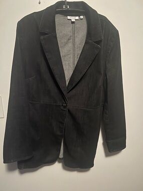 Chico's Black DenimSingle-Button Blazer